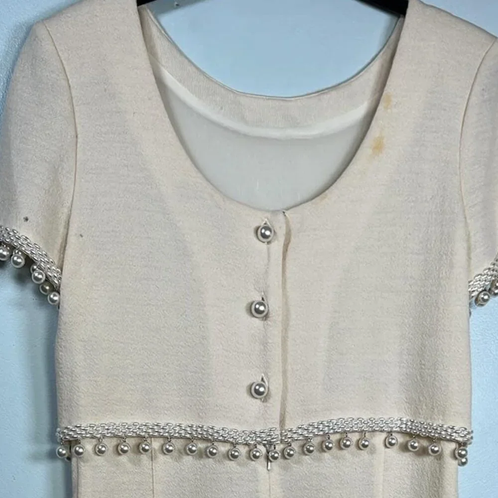 Adrienne Vittadini Womens SZ 8 Vintage Beaded Dress ***NEEDS TLC*** Jackie Kenne